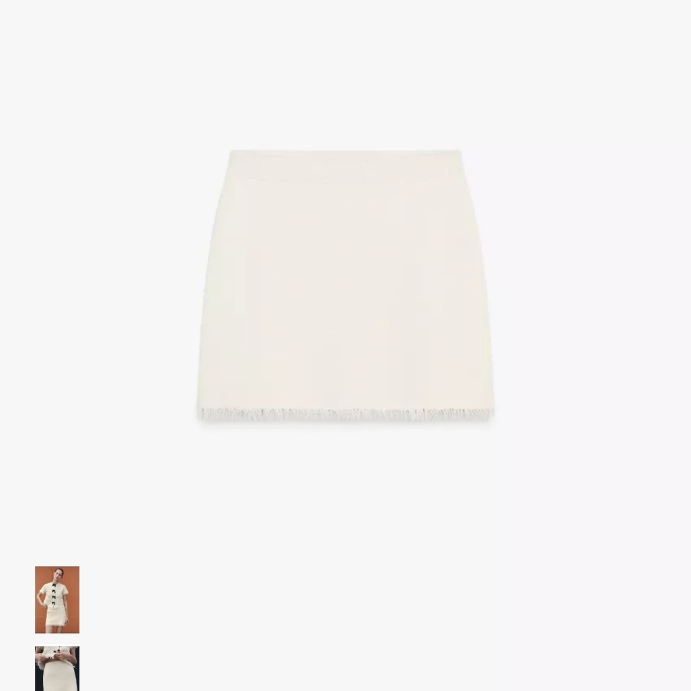 🆕️ Cute Zara Cream Fringe Mini Skirt 🤍 - Picture 8 of 10